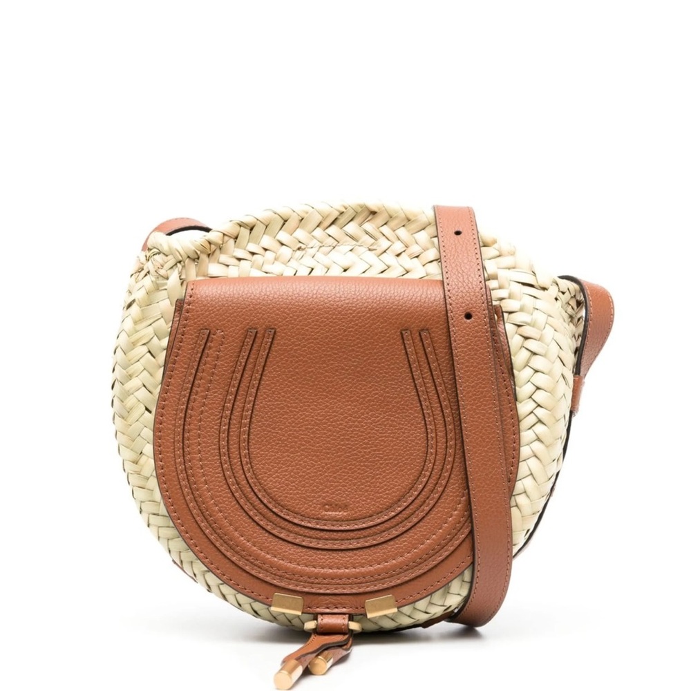 Chloé Marcie Raffia Logo Detailed Crossbody Bag - Picture 5 of 11